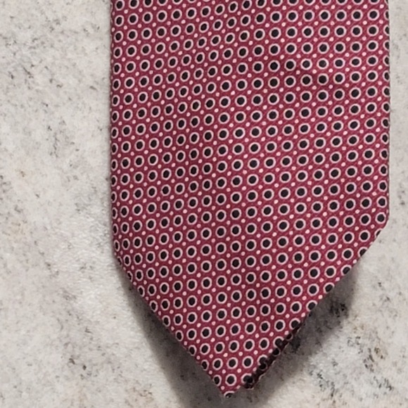 NWT $118 Hugo‎ Boss Men's DarkRed Blue Cotton Blend Tie "2.75" Wide - Picture 1 of 9